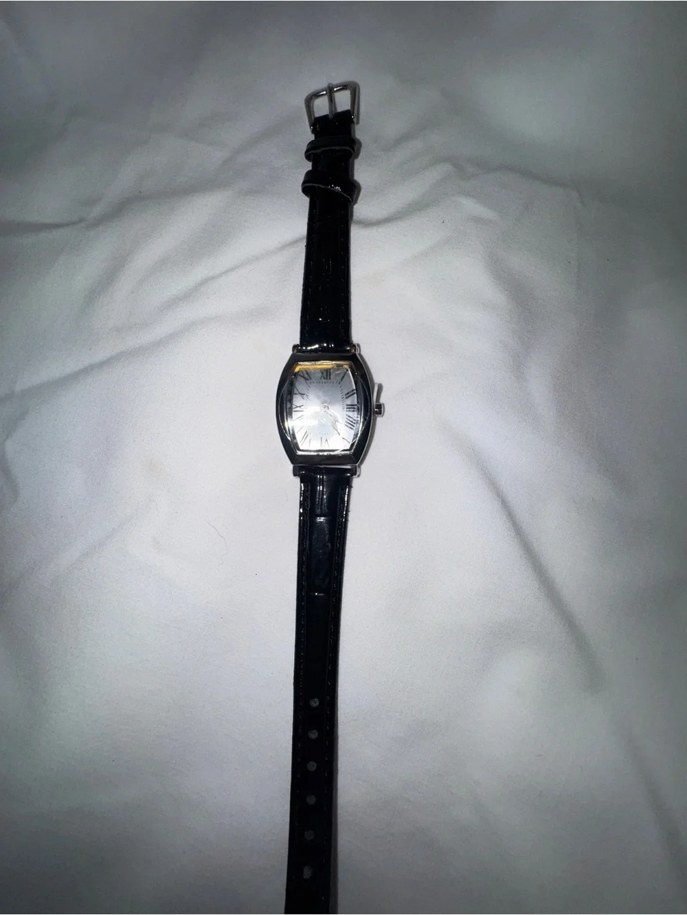 Classic Black Leather Strap His AND Hers Watches 2-for 1 with Silver-Tone Case